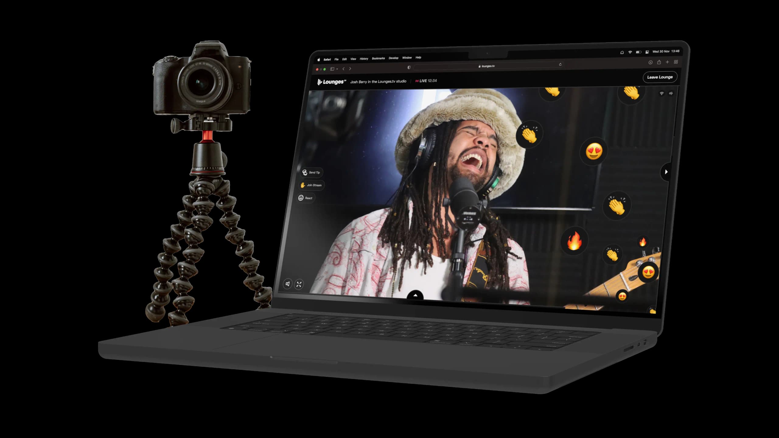 Live from web or app