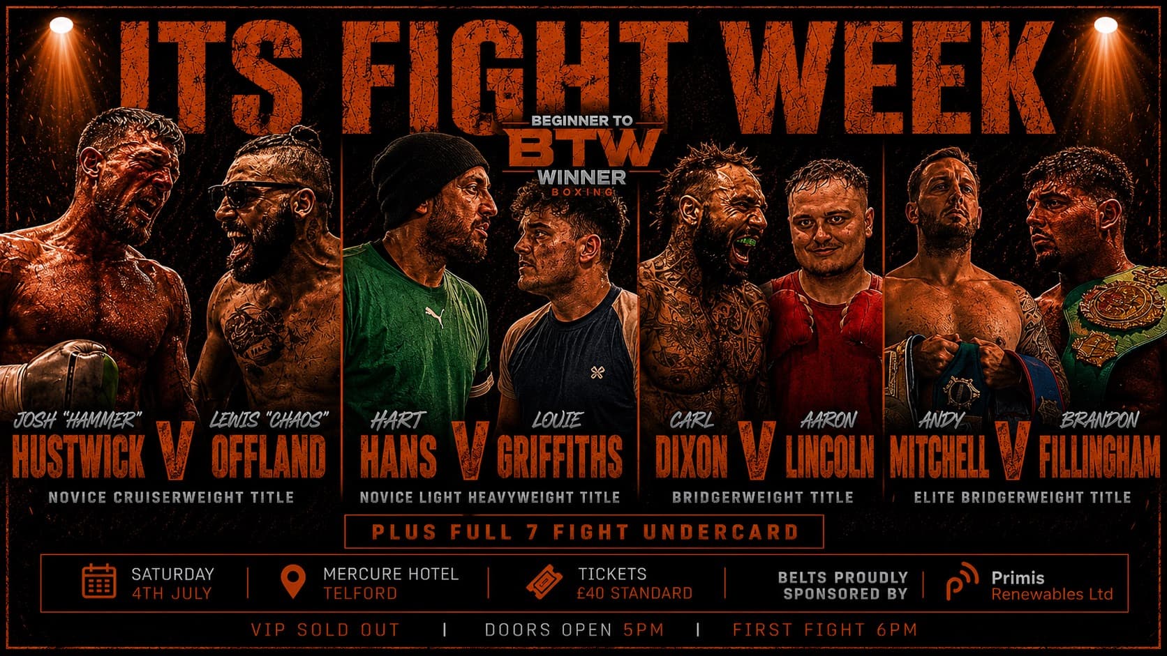 BEGINNER to winner boxing presents a night of boxing